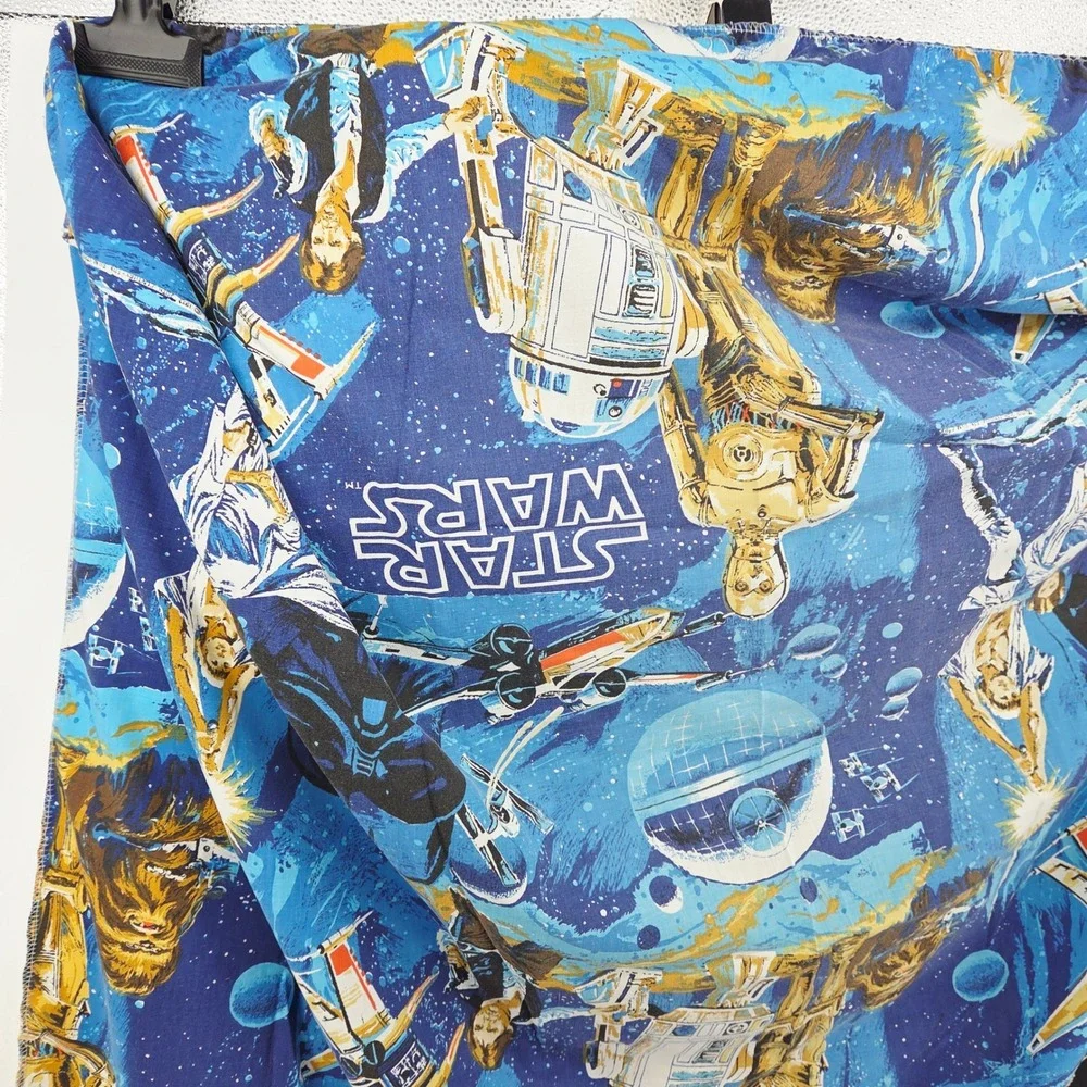 Star Wars Vintage 1977 Bibb Twin Bed Set 3pc Flat & Fitted Sheet 1 Pillowcase